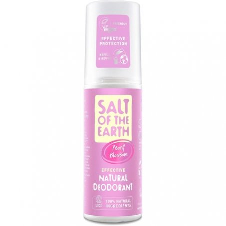 Salt of the Earth Refillable Natural Deodorant Spray 100% Natural Origin Ingredients Peony Blossom 100ml