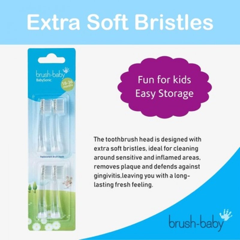 Brush-Baby Babysonic Replacement Heads for Babysonic Electric Toothbrush 18-36 Months