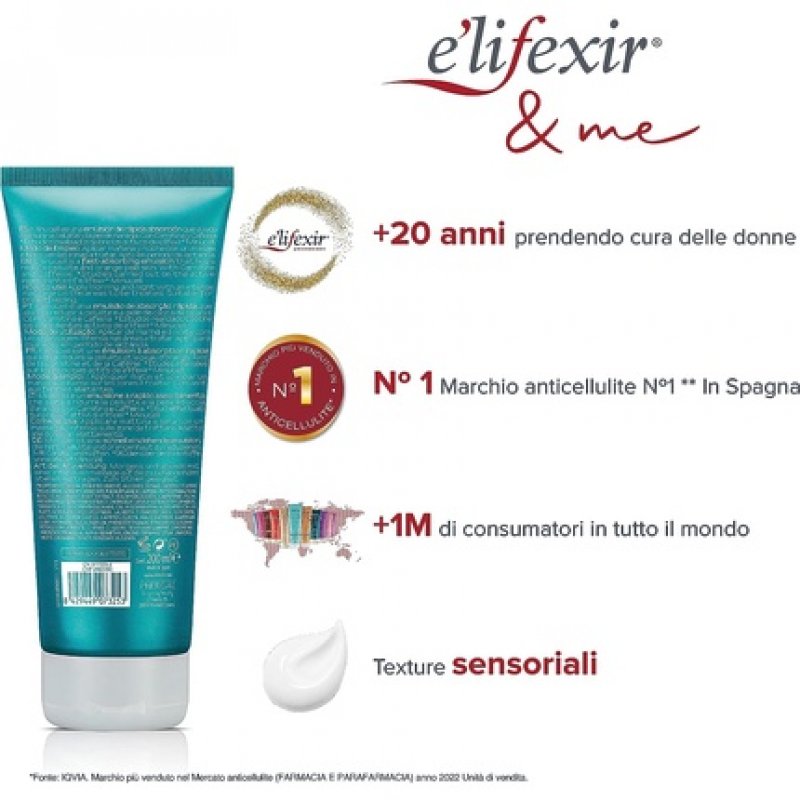 Elifexir Fitness Fat Burning, Firming and Anti-Cellulite Cream with Green Coffee and C.P Carnitine 200ml