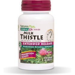 NaturesPlus Herbal Actives Milk Thistle Extended Release 500mg 80% Silymarin 30 Vegetarian Tablets