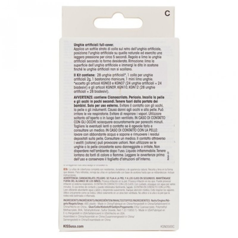 Kiss Salon Naturals Double Take Artificial Nails with Glue 28 Nails White - 32g