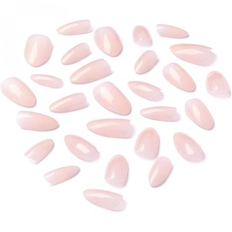 KISS Salon Acrylic Nude French Fake Nails Sensibility Long Length DIY Manicure Kit 28 Nails