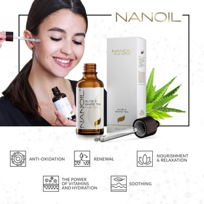 Nanoil Aloe & White Tea Face Serum 50ml - Nourishing, Revitalizing, Age-Defying Face Serum