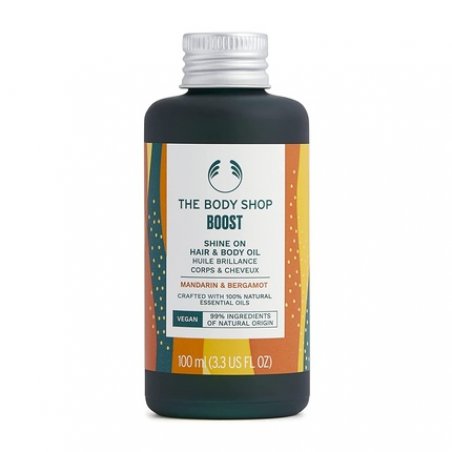 The Body Shop BOOST Shine on Hair & Body Oil Mandarin & Bergamot with 100% Natural Essential Oils 100ml
