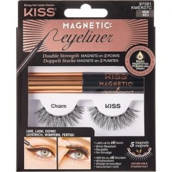 KISS Magnetic Lash Collection Eyeliner & Lash Kit 1 Pair of False Eyelashes and Magnetic Eyeliner Charm Reusable
