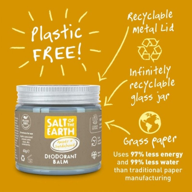 Salt of the Earth Natural Deodorant Balm Amber and Sandalwood 60g