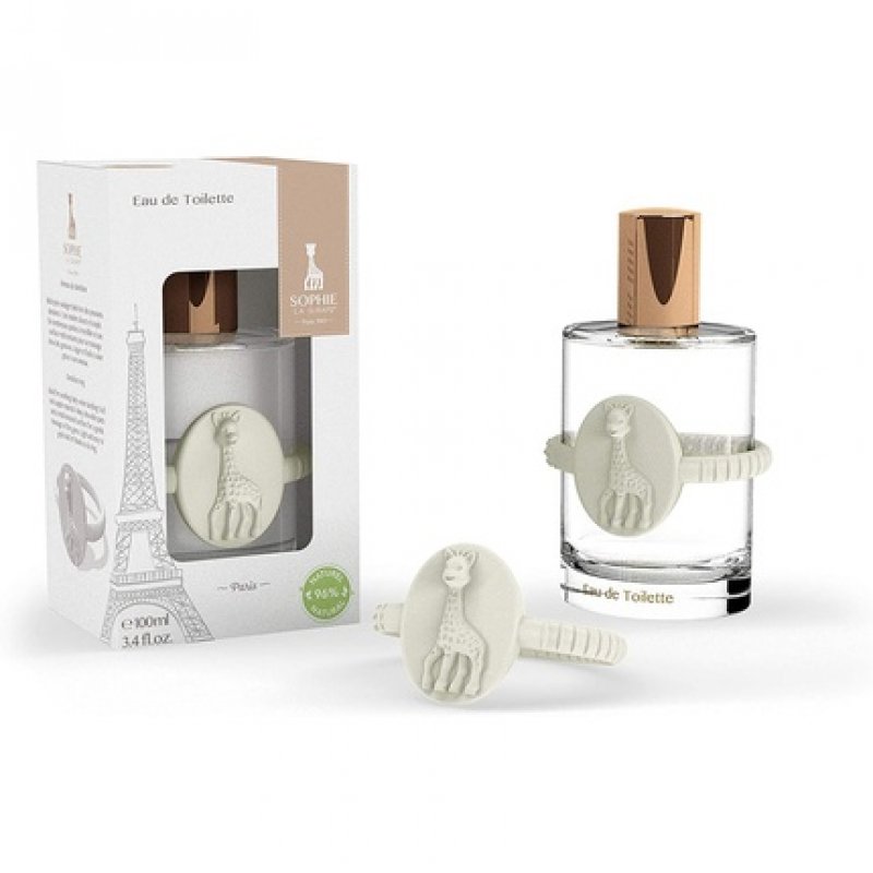 Parfums Sophie la girafe Vegan Children's Eau de Toilette 100ml with Teething Ring - Ideal for Children, Moms, and