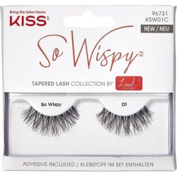 Kiss Lash Couture So Wispy Collection Volumizing Fake Lashes Style 01 with Aloe Infused Lash Glue