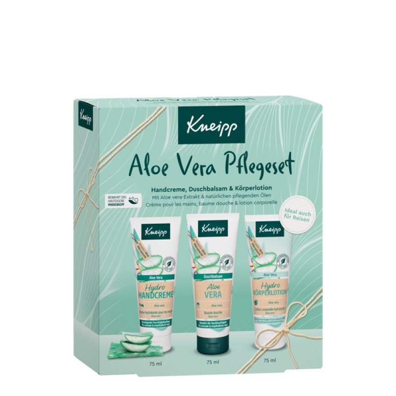 Kneipp Aloe Vera Care Set Moisturizing, Soothing and Intensively Nourishing - Travel Size Gift Pack with Three