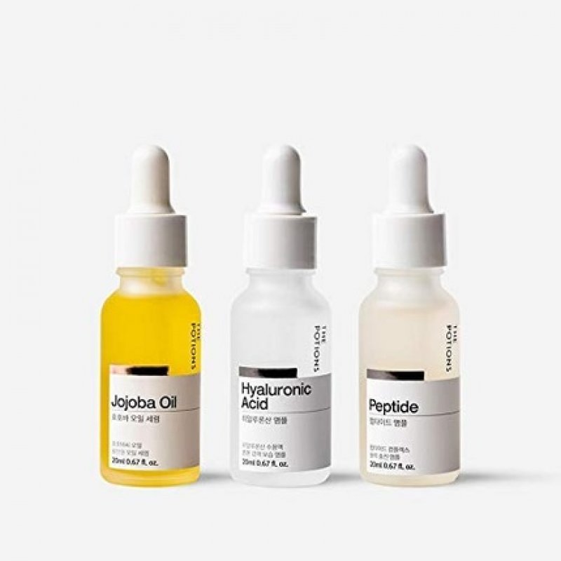The Potions Deep Hydration Trio Jojoba Oil Serum Hyaluronic Acid Ampoule Peptide Ampoule Korean Skincare Cruelty-free