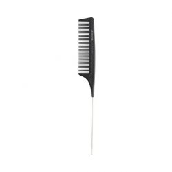 T4B LUSSONI Pin Tail Comb Antistatic and Break-Resistant Carbon Comb with Fine Teeth and Sectioning Tooth