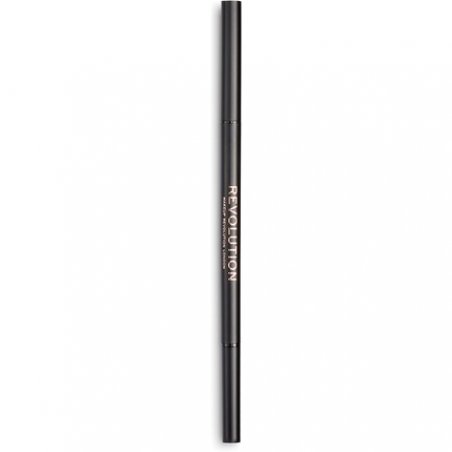 Makeup Revolution Precise Brow Pencil Dual Ended Eyebrow Pencil and Spoolie Brush Fine Tip Medium Brown 9g