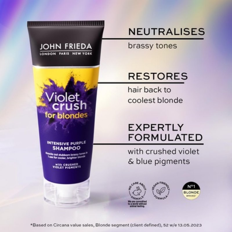 John Frieda Violet Crush Intensive Purple Shampoo for Brassy Blonde Hair 250ml