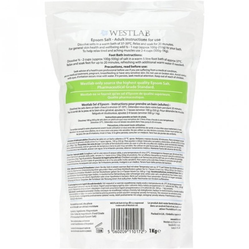 Westlab Epsom Bath Salts 1000g