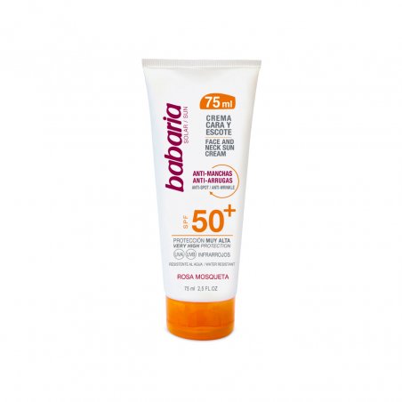 Babaria Crème Solaire Anti-Taches Et Antirides Visage SPF 50, 75ml
