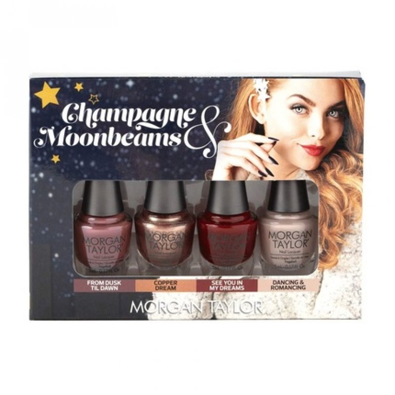Morgan Taylor Nail Lacquer Champagne & Moonbeams Winter 2019 Collection Classic Mini 4 Pack 5ml/0.17oz Each