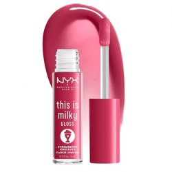 NYX Professional Makeup This Is Milky Gloss 12 Hour Hydration Vegan Strawberry Horchata Lip Gloss Mauve Pink