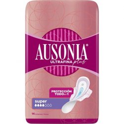 Ausonia Ultra Thin Plus Super Wings 14 Pads