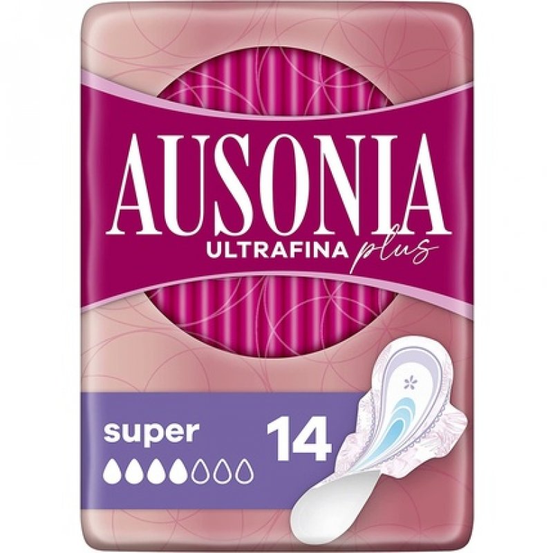 Ausonia Ultra Thin Plus Super Wings 14 Pads