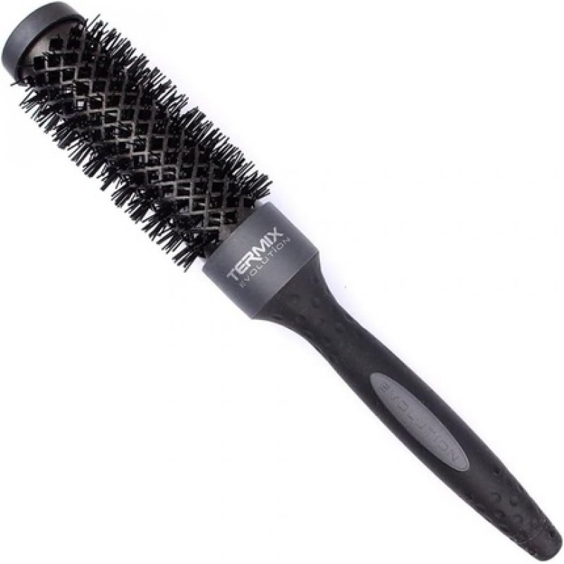 Termix Evolution Plus Hairbrush for Thick Hair with Ionized Bristles Black 28mm