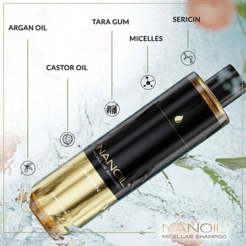 Nanoil Micellar Shampoo with Argan Oil 300ml - Protection and Smoothing for Weakened Hair