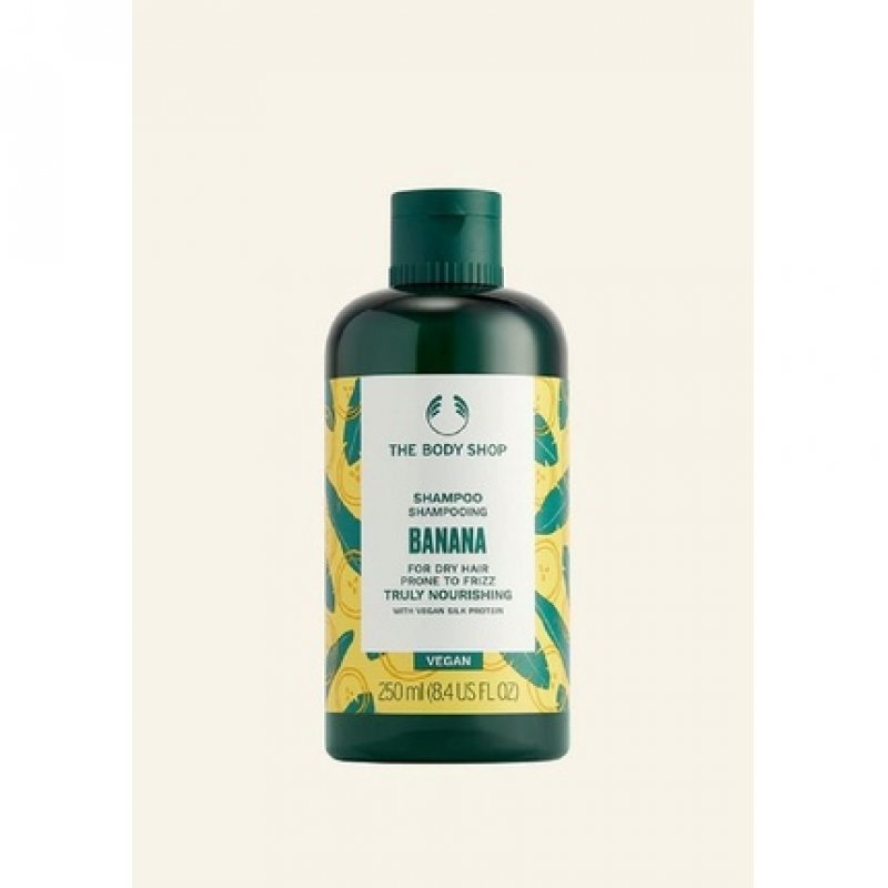 The Body Shop Banana Truly Nourishing Shampoo Anti-Frizz Moisturizing for Dry Hair Vegan 250ml