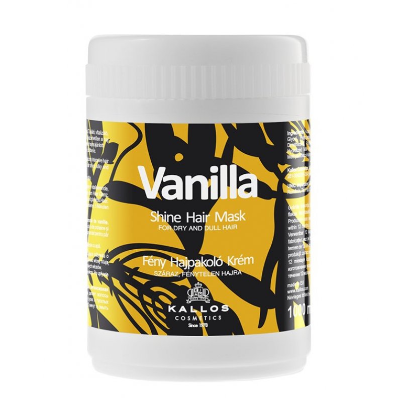 Kallos Vanilla Shine Hair Mask 1000ml masque pour cheveux Femmes