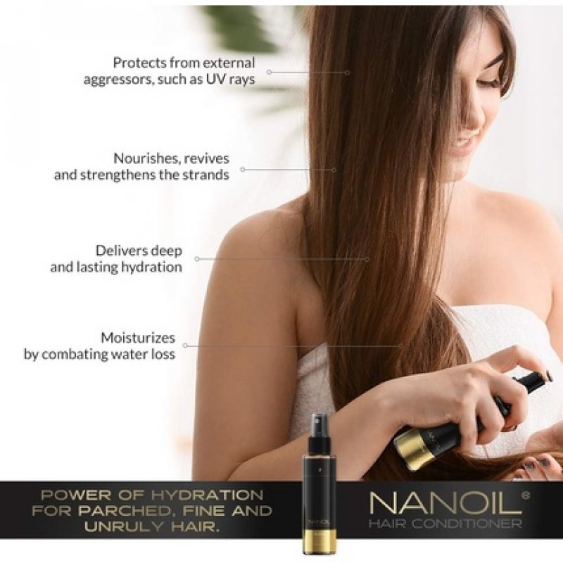 Nanoil Hair Conditioner with Algae - Two-Phase Hair Conditioner 125ml Professional Care Moisture Smoothness for Dry