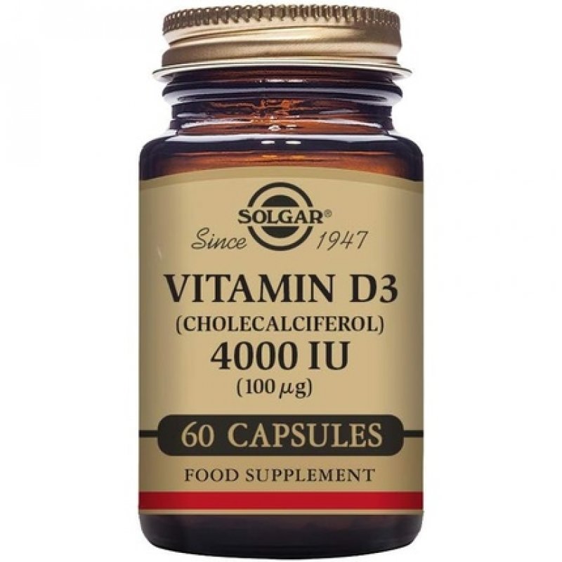 Solgar Vitamin D3 4000 IU Vegetable Capsules Cholecalciferol Keeps Bones and Teeth Healthy Supports Muscle Function and