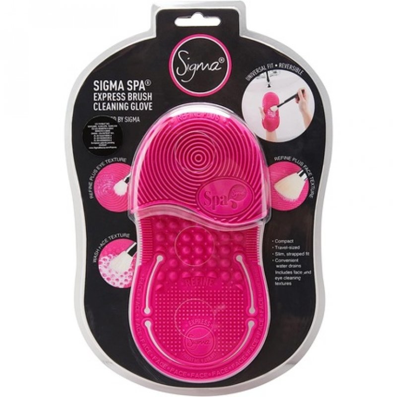 Sigma Spa Express Brush Cleaning Glove Silicone Makeup Brush Travel Friendly Pink