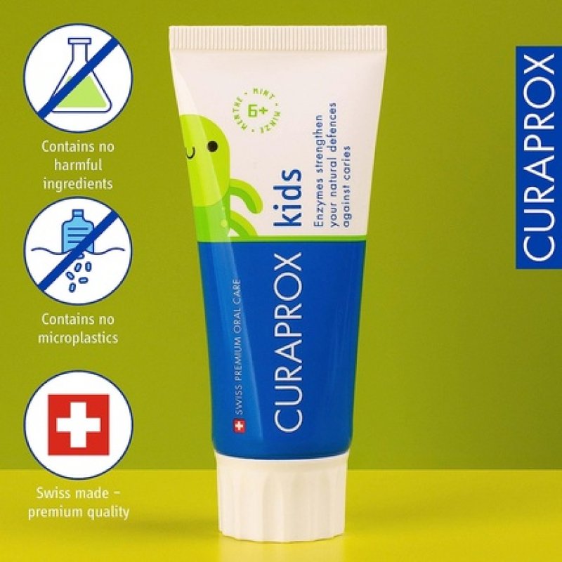 Curaprox Kids Mint Toothpaste for Children 6 with Mild Mint Flavor 60ml