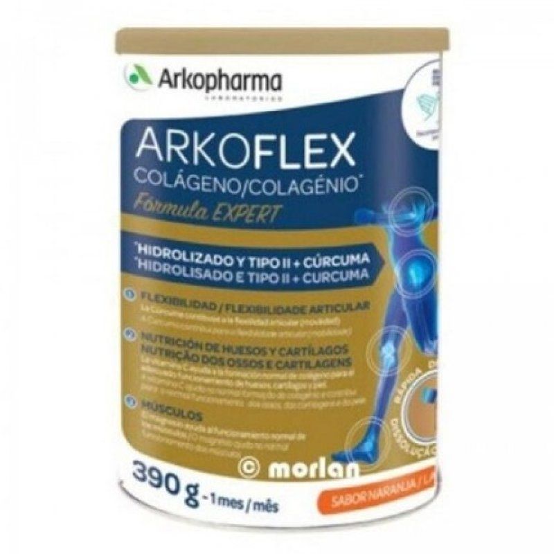 Arkopharma Arkoflex Dolexpert Hydrolyzed Collagen Type I and II Orange Flavor 390g