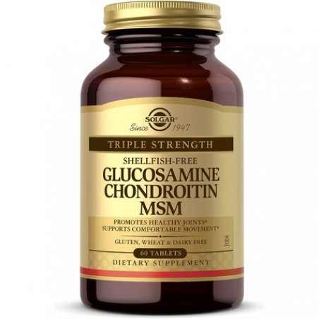 Solgar Extra Strength Glucosamine Chondroitin MSM Tablets - Bone, Joint, and Cartilage Care - Shellfish Free - Gluten