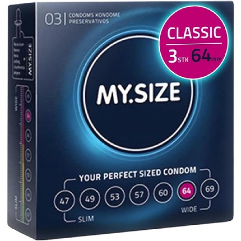 MY.SIZE PRO Condom Size 6 64mm 3 Pieces - The New Generation MY.SIZE Condoms 64mm - Pack of 3