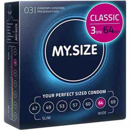 MY.SIZE PRO Condom Size 6 64mm 3 Pieces - The New Generation MY.SIZE Condoms 64mm - Pack of 3