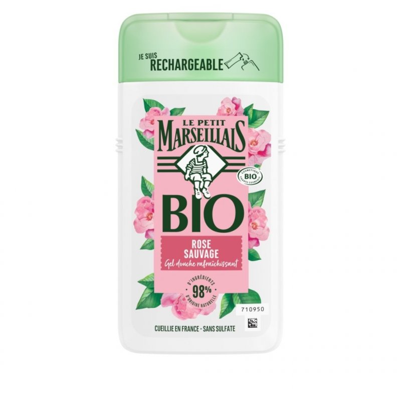 Le Petit Marseillais Organic Wild Rose Shower Gel 250ml pH-Neutral Moisturizing and Refreshing Aroma Shower