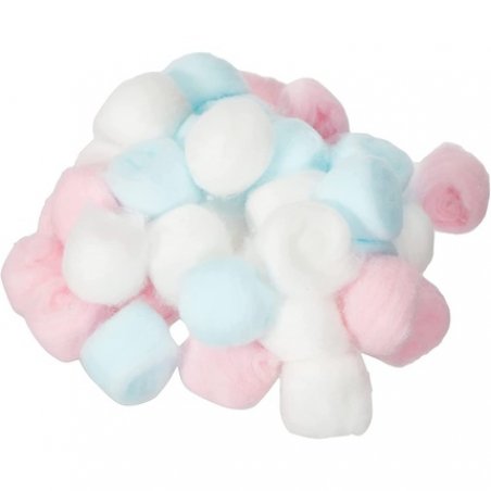 Coloured Cosmetic Cotton Balls 100% Cotton Soft and Absorbent 80 Balls