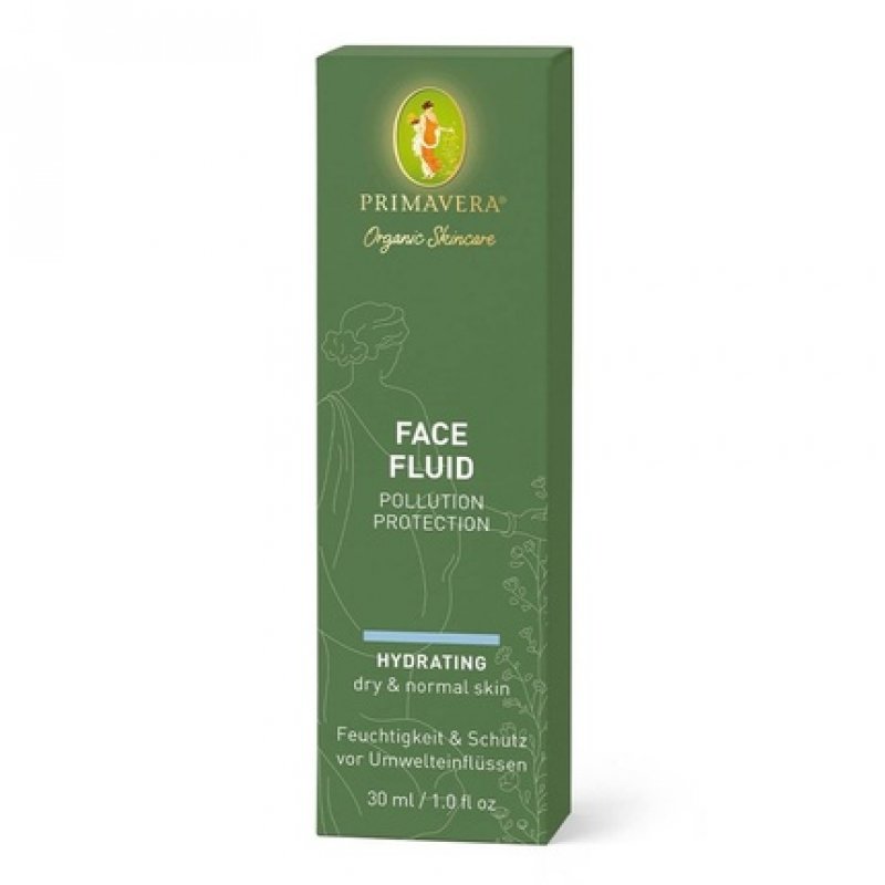 PRIMAVERA Face Fluid Pollution Protection 30ml Natural Face Fluid for Normal to Dry Skin - Vegan
