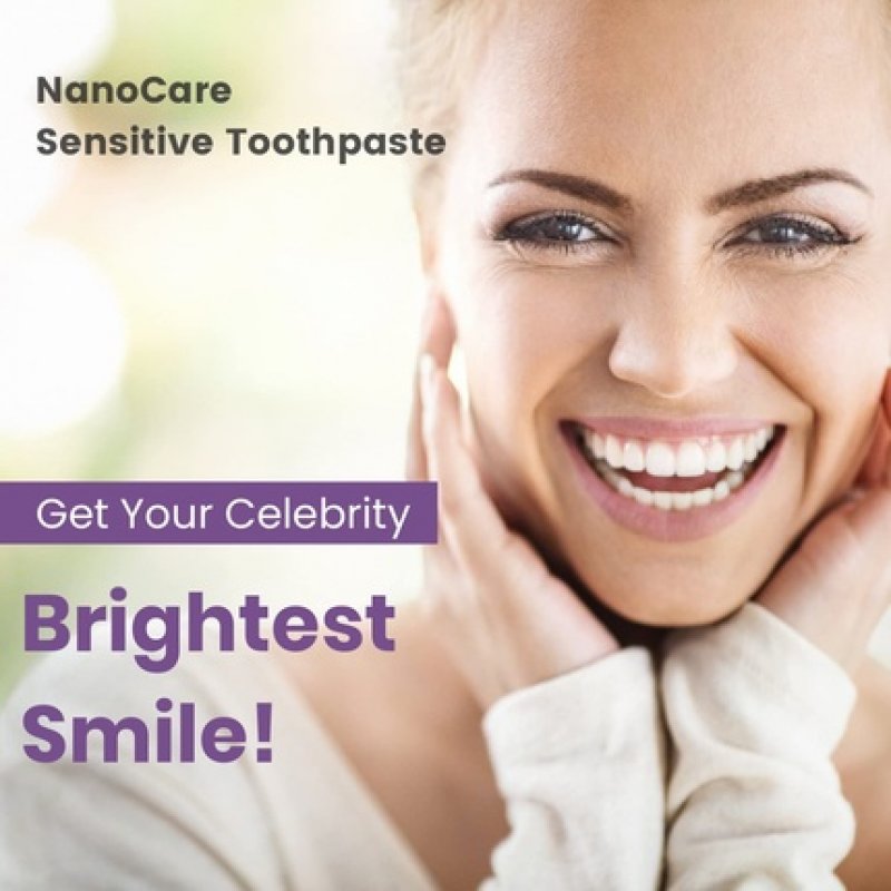 White Pearl Whitening Toothpaste NanoCare for Sensitive Teeth Bio Tooth Cleaner Prevents Gum Inflammation and Relieves