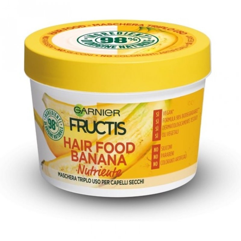 Garnier Fructis Hair Food 3-in-1 Mask with Vegan Formula 390ml Banana