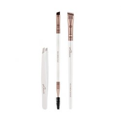 Luvia Prime Brow Kit Brush Set with Tweezers and 3 Vegan Cosmetic Brushes