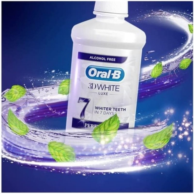 Oral-B 3D White Luxe Perfection Mouthwash Mint Flavour 500ml