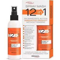 Hair Mask Conditioner in Spray - Keratin and Argan Oil - Regenerates Damaged and Dry Hair