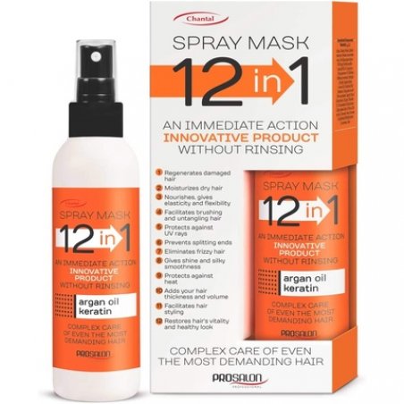 Hair Mask Conditioner in Spray - Keratin and Argan Oil - Regenerates Damaged and Dry Hair