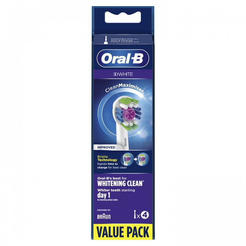 Oral-B 3D White 80339410 tête de brosses 4 pièce(s) Blanc
