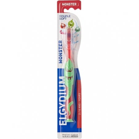 Elgydium Monster Toothbrush 2-6 Years Supple Red and Green