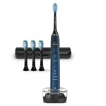 Philips Sonicare DiamondClean 9000 Series Electric Toothbrush with 4 C3 Premium Plaque Defense Brush Heads Blue