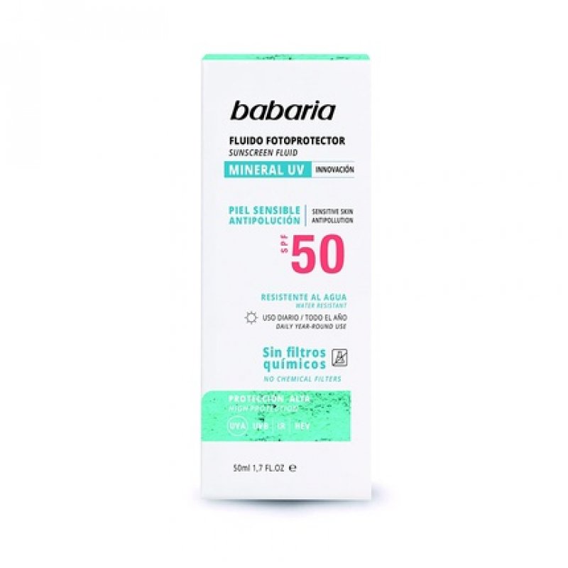 Babaria Mineral UV Facial Sunscreen Fluid SPF50 50ml