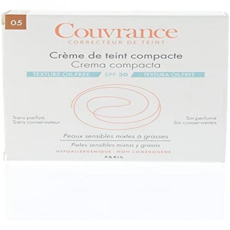 Avene Couvrance Compact Foundation Cream Mat Effect SPF30 - 5.0 Soleil, 10g