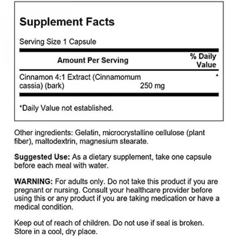Cinnamon Extract 250mg 90 Capsules